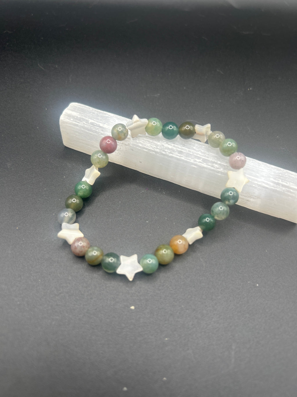 Mother of pearl stars with Jasper