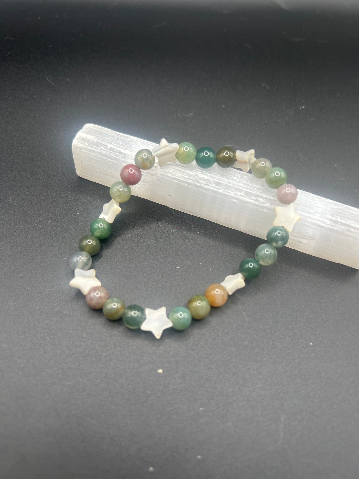 Mother of pearl stars with Jasper