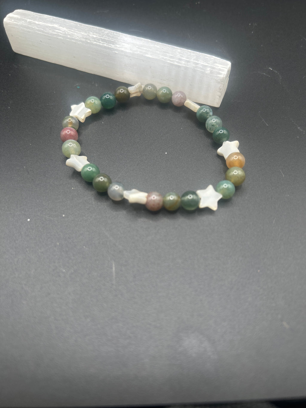 Mother of pearl stars with Jasper