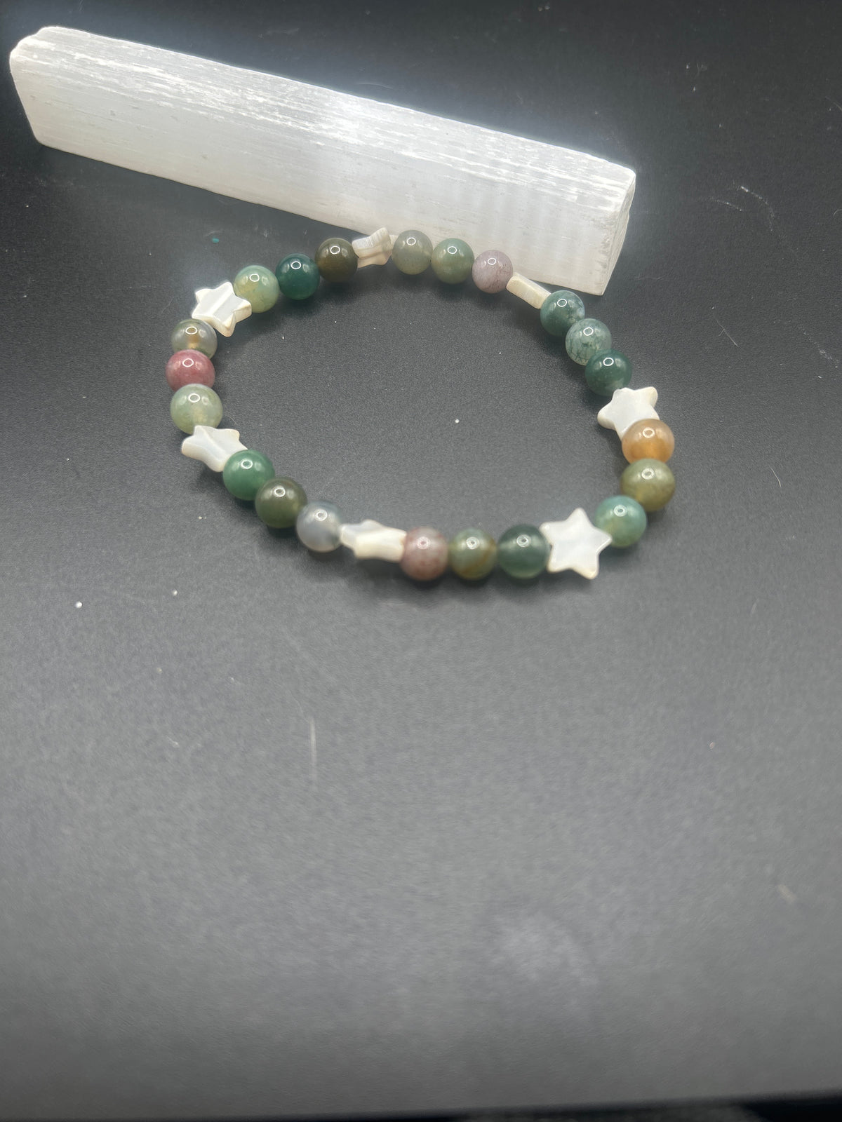 Mother of pearl stars with Jasper