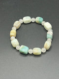 Amazonite with round rose quartz